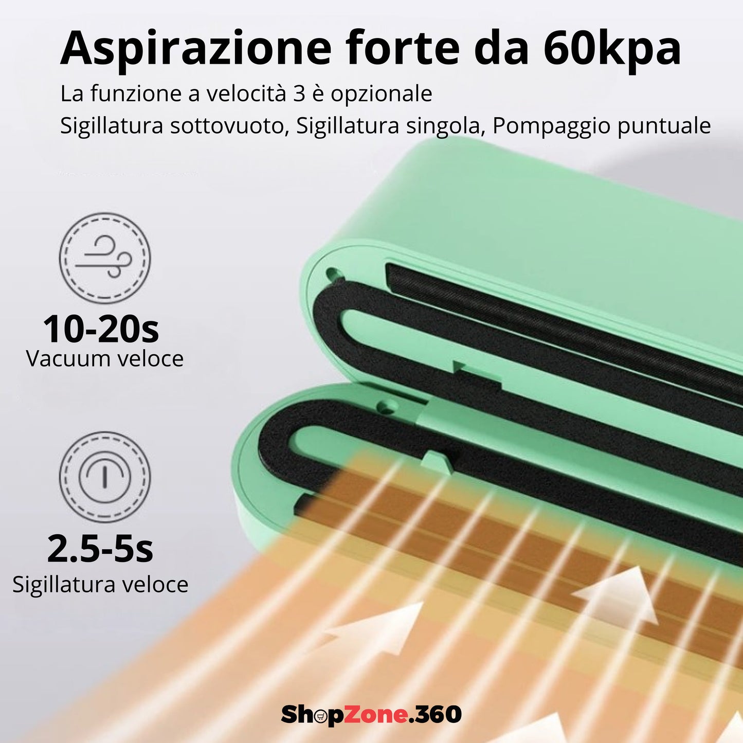 ShopZone360™ Mini Macchina per Sigillare Sottovuoto Wireless