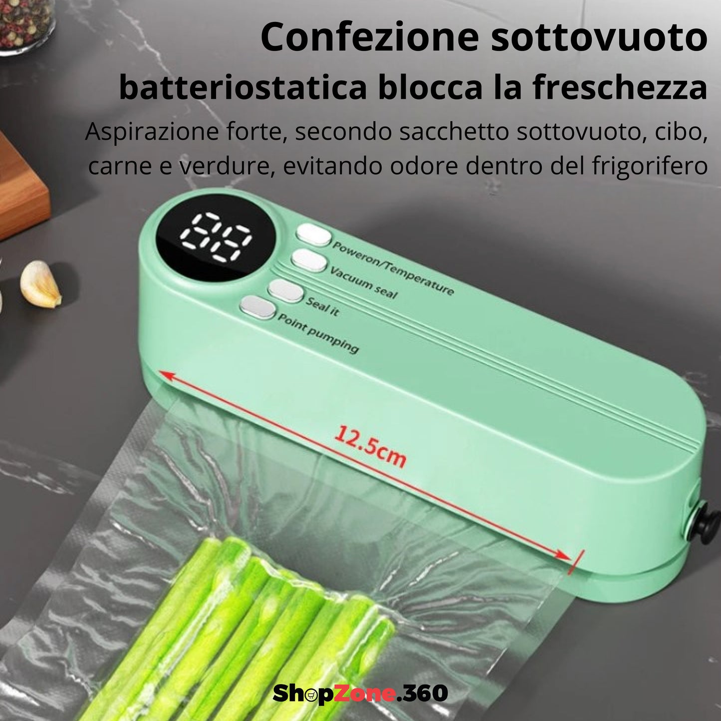 ShopZone360™ Mini Macchina per Sigillare Sottovuoto Wireless